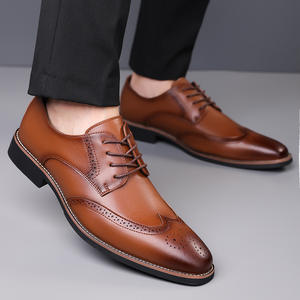 Chaussures de mariage classiques carrées Oxford en cuir véritable souple et respirant pour hommes, best-seller, tendance, décontractées, antidérapantes - Product Image 4