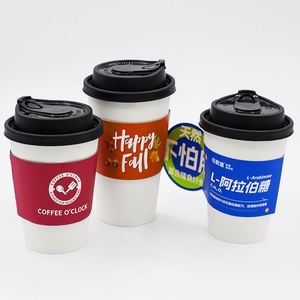 ปลอกหุ้มแก้วกาแฟและชานมแบบใช้แล้วทิ้ง ทำจากกระดาษแข็งสีขาว ป้องกันความร้อน หนาพิเศษ รูปทรงไม่สม่ำเสมอ - Product Image 4