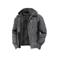 Jaket Bomber Pria Eropa dan Amerika Model Terbaru 2026, Streetwear Kasual Retro Berkerudung dengan Ritsleting, Trendi dan Serbaguna untuk Kaum Muda