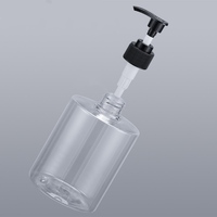 Bouteille de shampooing de gel douche de 500ml Bouteille de presse en plastique transparent PET