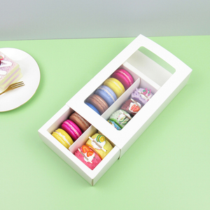 Cina all'ingrosso Macaron riciclato imballaggio scatola di <span class=keywords><strong>carta</strong></span> 12 pz Pack in bianco e <span class=keywords><strong>marrone</strong></span> <span class=keywords><strong>carta</strong></span> Kraft per cibo e feste in casa - Product Image 1