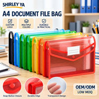 2027 SHIRLEY YA Classeur A4 transparent en PVC, style enveloppe, organiseur de documents d'examen pour étudiants