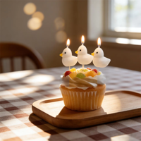 Bougies d'anniversaire amusantes en cire de paraffine en forme de canard blanc, écologiques, faites à la main, thème animal, décoration de Noël, décoration de la maison