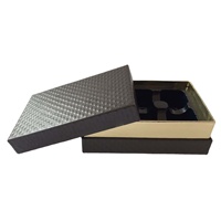 Caja de Cartón Negra Mate Premium con Estampado en Dorado y UV Localizado, Caja Rígida de Papel para Empaque de Lujo
