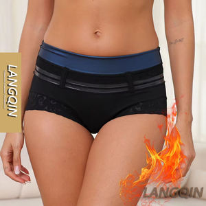 Shorts de sudation taille haute pour femme Langqin, effet ventre plat et rehaussement des fesses, sous-vêtements amincissants respirants, culotte sauna chauffante - Product Image 1
