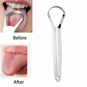 CB Stainless Steel Tongue Cleaner Brush with Nylon Bristles Portable Oral Hygiene <b>Tool</b> for Tongue and <b>Teeth</b> Care - Product Image 2
