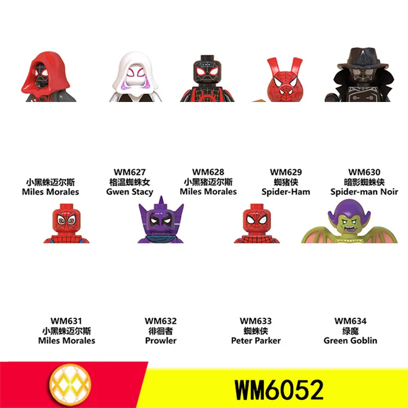 WM6052 minifig blocchi costruzione di supereroi action figure 8 pz/set mini figure