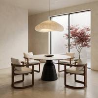 Table à manger ronde extensible 6-8 places, style moderne naturel, mobilier de salle à manger, fabrication OEM sur mesure