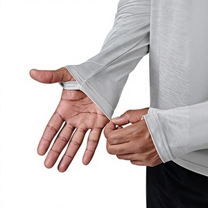Men's 1/4 Zip Training <b>Top</b> <b>Golf</b> Quarter Zip Pullover Mock Neck Moisture Wicking <b>Long</b> <b>Sleeve</b> with Thumbholes Factory Supplier - Product Image 3