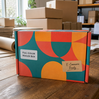 Caja de cartón corrugado de color personalizado, caja de cartón laminado a todo color con impresión de logotipo para embalaje minorista al por mayor