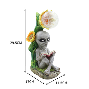 Statue di Alieni, Sculture Divertenti UFO, Figurine Extraterrestri per Decorazione Casa, Giardino, Cortile, Arte all'Aperto - Product Image 6