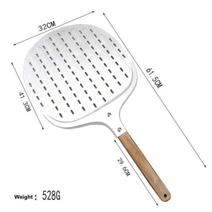 Peel de <span class=keywords><strong>pizza</strong></span> perforado de 12 pulgadas con paleta antiadherente de mango largo de 15,7 pulgadas para lanzar, girar y recuperar pizzas - Product Image 4