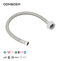Tuyau flexible en PVC tressé en fil d'acier inoxydable, diamètre intérieur 1/2 pouce, pression 10 bars, pour cuisine, salle de bain, plomberie moderne chaude/froide