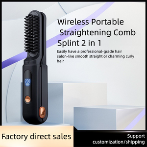 Mini brosse lissante sans fil 2-en-1 pour coiffure personnelle, lissage des <span class=keywords><strong>cheveux</strong></span> crépus, idéale pour les voyages et la coiffure en extérieur - Product Image 5