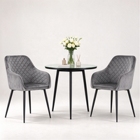 Fauteuil moderne rembourré en velours matelassé diamant pour salon, appartement, café