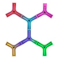 Lampe d'ambiance de jeu Esports irisée en forme de Y, activée par le son, contrôle par application/voix, murale
