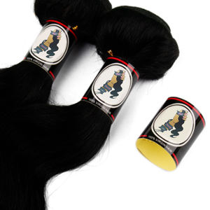 Prodotto Etichette Adesive Stampa Personalizzata di Marca Logo di Imballaggio Autoadesivo Fascio di Capelli Involucri per L'estensione Dei Capelli - Product Image 4