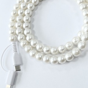 Nouveau fait à la main en gros acrylique perlé 1M USB double câble <span class=keywords><strong>de</strong></span> charge pour les cadeaux <span class=keywords><strong>de</strong></span> téléphone - Product Image 3