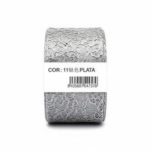 Tela de encaje Ilan 150x200cm color plata para accesorios de vestido de novia - Product Image 1