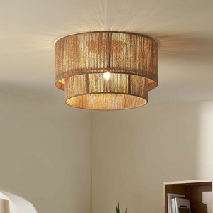 Wabi Sabi Style Hemp Rope Ceiling Light Led Hardwired For Bedroom Living Room Study - Product Image 1