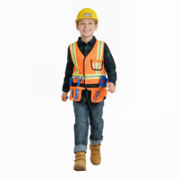 Ensemble de costume de chantier pour enfants, gilet de sécurité, casque de chantier, outils jouets pour déguisements et jeux de rôle