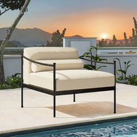 Fauteuils de salon d'extérieur pour hôtel-resort, modernes, imperméables, résistants aux UV, rembourrés de mousse, en acier inoxydable, qualité commerciale