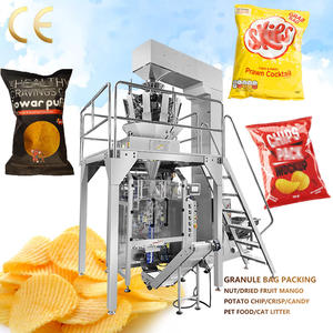 เครื่องบรรจุภัณฑ์แบบอัตโนมัติแนวตั้ง 500 กรัม 800 กรัม แบบปิดผนึกด้านหลัง สำหรับบรรจุขนม<span class=keywords><strong>กุ้ง</strong></span> ขนมครีมพัฟ มันฝรั่งทอดกรอบ - Product Image 1