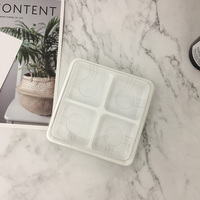 266 Huayi Fabrik Einweg-Kunststoff-PET Weiß-Schwarzer Behälter mit Deckel Quadratische Kuchen- und Dessertbox mit 4 Fächern Verpackungsbox