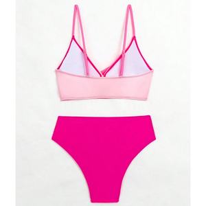 Conjunto de Bikini de Lujo Personalizado 2024, Traje de Baño de 2 Piezas con Estampado Floral y de Leopardo, con Tanga Sexy y Patrón de Letras Florales, Ropa de Playa - Product Image 2