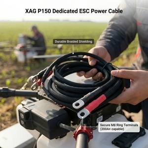 Cable de alimentación trenzado de nailon con terminales de anillo para dron, cable de repuesto para ESC, 120 cm de longitud, color negro y rojo - Product Image 5
