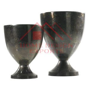 Vase à fleurs sur piédestal pour centres de table et décoration de mariage bol à fruits sur piédestal en aluminium pour la maison et les restaurants - Product Image 3