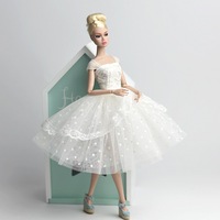 Robe de mariée de style occidental à la mode pour poupées de 30 cm, échelle 1:6, avec jupe bouffante en tissu, pour poupées de 30 cm