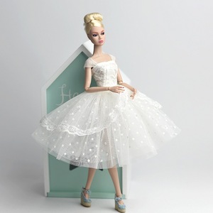 Abito da sposa in stile occidentale con gonna a sbuffo in tessuto per bambole da 30 cm, scala <span class=keywords><strong>1</strong></span>:6, per bambole Supermodel Fr. - Product Image 4