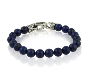 Pulsera de cuentas de Lapislázuli. Eleva tu estilo con una pulsera de cuentas que exhibe cautivadoras cuentas redondas de Lapislázuli. - Product Image 2