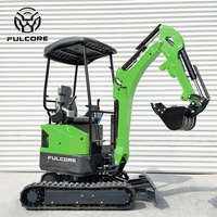 Mini-excavatrice FULCORE CE EPA EuroV certifiée ISO avec double contrepoids et cabine pour l'aménagement paysager de jardin