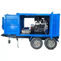Système de nettoyage industriel à jet d'eau froide diesel personnalisé 160 MPa, pompe à jet d'eau haute pression, machines de débouchage de canalisations