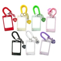Porte-cartes rectangulaire en acrylique transparent en gros, petit porte-photo d'identité, porte-clés DIY pour cartes Goo