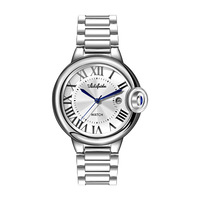 Montre à quartz en acier inoxydable pour homme, 43 mm, verre, étanche, calendrier, design ballon doré, charme, pointeur, alliage, bracelet de 20 mm
