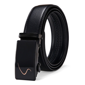 E303 Atacado Preto Fuax Cintos De Couro Cintura Presente Metallic Buckle Cinto Automático Ajustável para Homem - Product Image 3