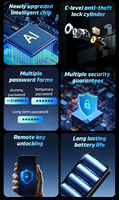 Serrure de porte intelligente étanche avec empreinte digitale, application Tuya, caméra Wi-Fi, carte numérique et vidéo, pour Israël