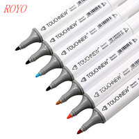 Touchnew T6-80Colors double pointe peinture double tête stylo marqueur d'alcool huileux pour dessin fournitures d'art