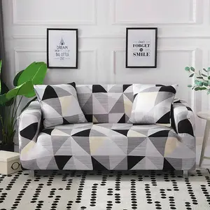 Распродажа, недорогой чехол для дивана из полиэстера и спандекса с геометрическим узором, эластичный чехол для дивана l-образной формы с принтом