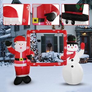 Marco inflable de Navidad de 6 pies con Papá Noel y muñeco de nieve para decoración de fiesta en el jardín - Product Image 4
