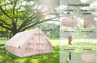 PROELIFE PRO-TENT 044 13x9.8 pieds. Tente de camping gonflable d'été avec pompe, imperméable, en toile Oxford PE, aucun assemblage requis