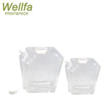 Pochettes souples transparentes avec bec verseur pour eau potable et liquides, pliables, 1L, 3L, 5L, 3.3L