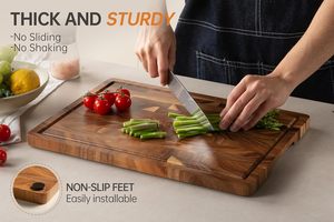 Kitchen <b>Tools</b> Rectangle Wooden End Grain Butcher Block Cutting <b>Board</b> Bamboo Material with Laser Logo Teak Wood Chopping <b>Board</b> - Product Image 4