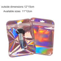 Bandes de plastique transparentes à fermeture éclair pour sacs en plastique, emballage de brosses, sacs transparents pour échantillons de maquillage pour petites entreprises