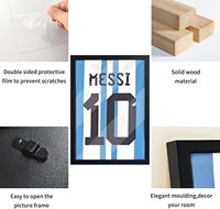 Vitrine d'exposition en bois massif noir pour maillots de sport (football, basketball) – Cadre de présentation pour maillots – Vente chaude
