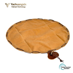Leather <b>Drawstring</b> Pouch Brown Vintage Style Outdoor Camping Storage <b>Bag</b> Adjustable Closure with Bone Toggle - Product Image 6
