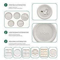 Assiettes jetables personnalisées en bagasse, écologiques, biodégradables et compostables, robustes, pour desserts, fêtes et mariages